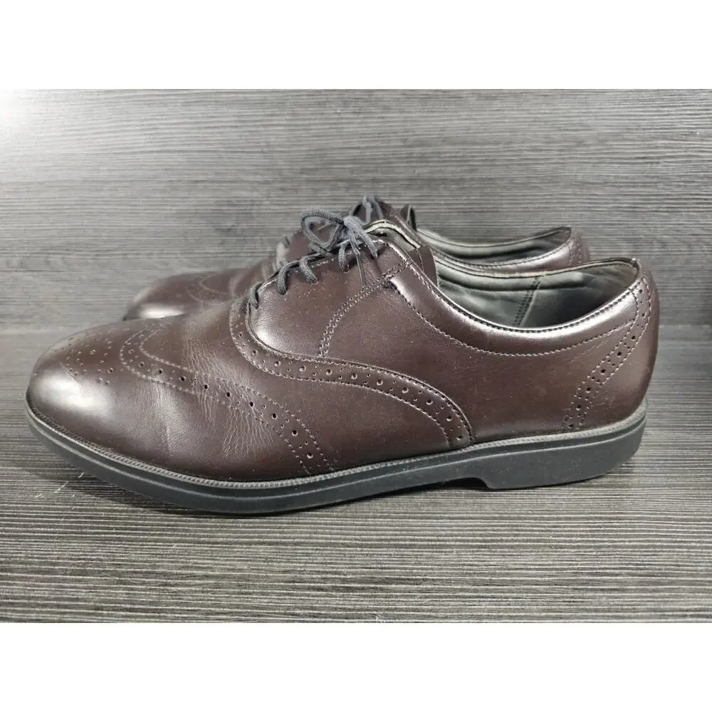 RED WING Brown Leather Wingtip Shoes Safety Toe MENS 12 USA Lace Up 2413-05